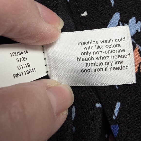 Lane Bryant Dress Womens 16P Black Floral Ruffle Cold Shoulder Belted Midi - Picture 10 of 14